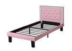 Susanna Pink Faux Leather Full Bed with Accent Tufting