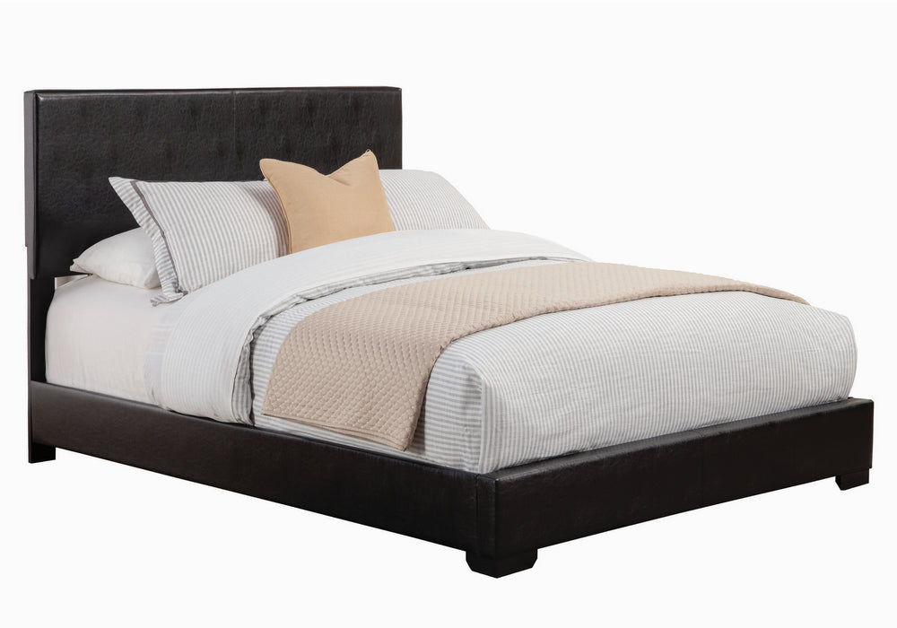 Conner Black Leatherette Full Panel Bed