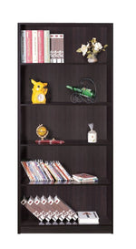 Giada Red Cocoa Wood Bookcase with 5 Open Shelves