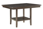 Balin Dark Brown Wood Square Counter Height Table