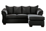 Darcy Black Fabric Sectional (Oversized)