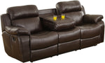 Marille Brown Bonded Leather Match Manual Recliner Sofa