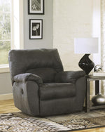 Tambo Pewter Faux Leather Manual Rocker Recliner