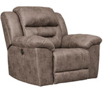 Stoneland Fossil Faux Leather Power Rocker Recliner