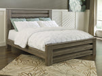 Zelen Warm Gray Wood King Panle Bed