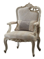 Picardy Antique Pearl Fabric Chair with RAF Leaves