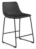 Centiar 2 Black Faux Leather Bar Stools