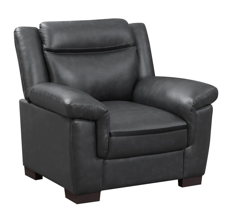 Arabella Contemporary Grey Leatherette Chair