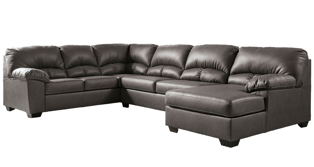 Aberton 3-Pc Gray RAF Sectional Sofa (Oversized)