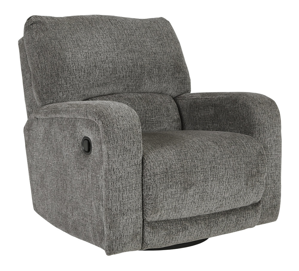 Wittlich Slate Chenille Fabric Manual Swivel Glider Recliner