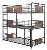 Brantley Sandy Black/Dark Bronze Triple Twin Bunk Bed