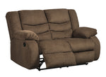 Tulen Chocolate Chenille Manual Recliner Loveseat