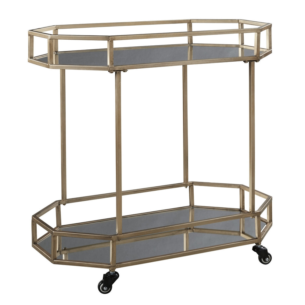 Daymont Gold Finish Metal Bar Cart