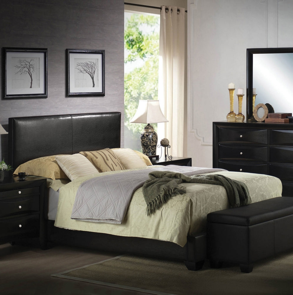 Ireland III Black PU Leather King Bed