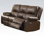 Zuriel Brown PU Leather Manual Recliner Sofa