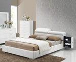 Manjot White PU Leather King Storage Bed