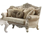 Bently Light Gold Fabric Wingback Style Loveseat