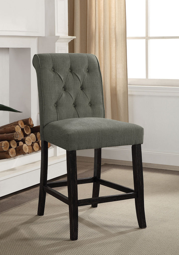 Izzy 2 Gray Chenille Counter Height Chairs