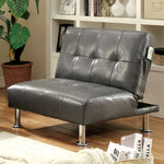 Bulle Contemporary Gray Leatherette Chair