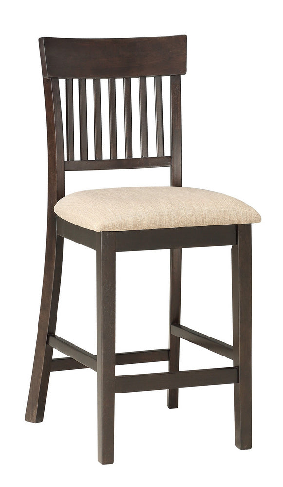 Balin 2 Light Brown Fabric/Wood Counter Height Chairs