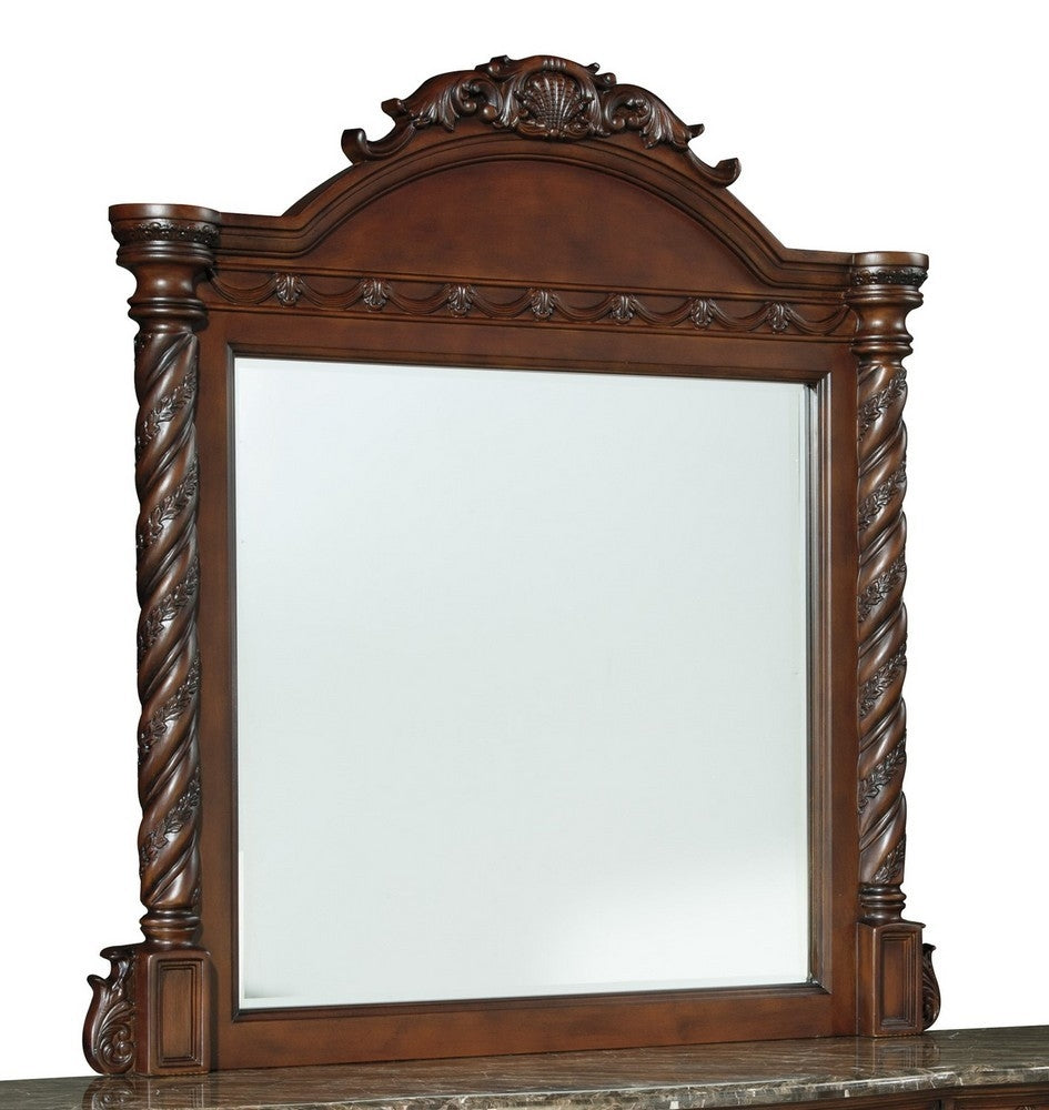 North Shore Dark Brown Wood Dresser Mirror