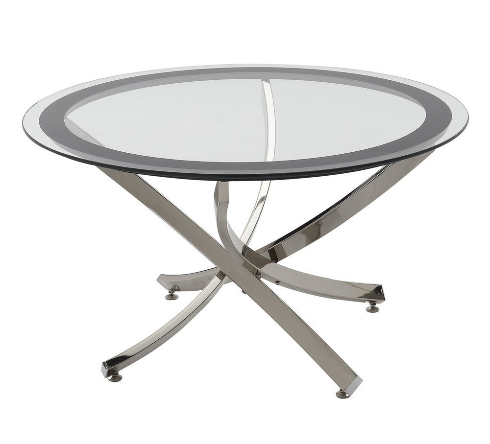 Norwood Chrome Coffee Table with Round Glass Top