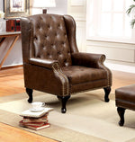 Vaugh Traditional Rustic Brown Accent Chair