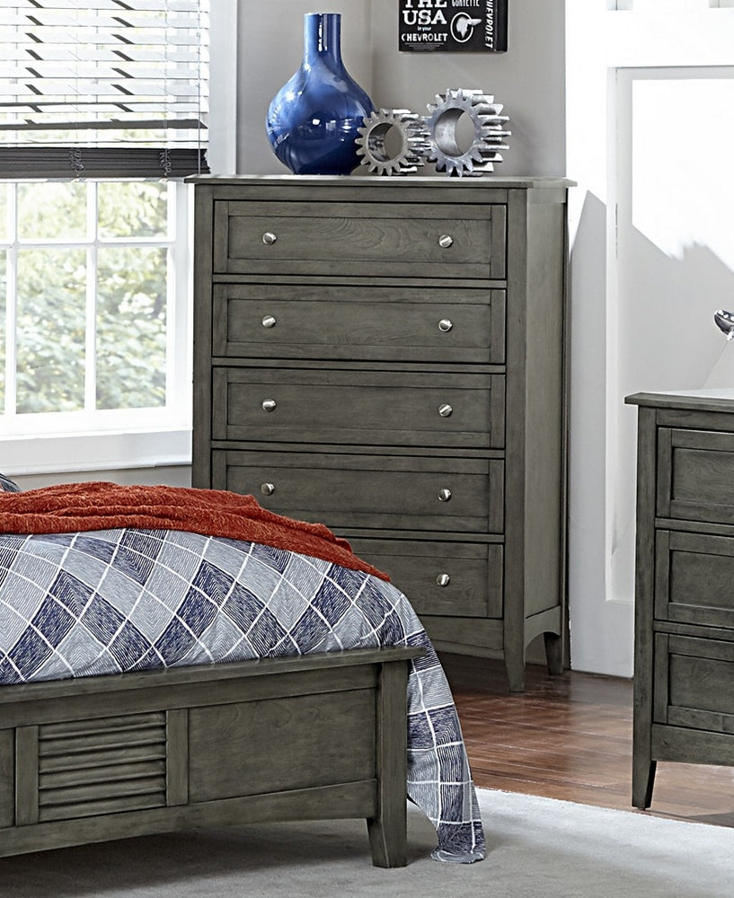 Garcia Gray Wood 5-Drawer Chest