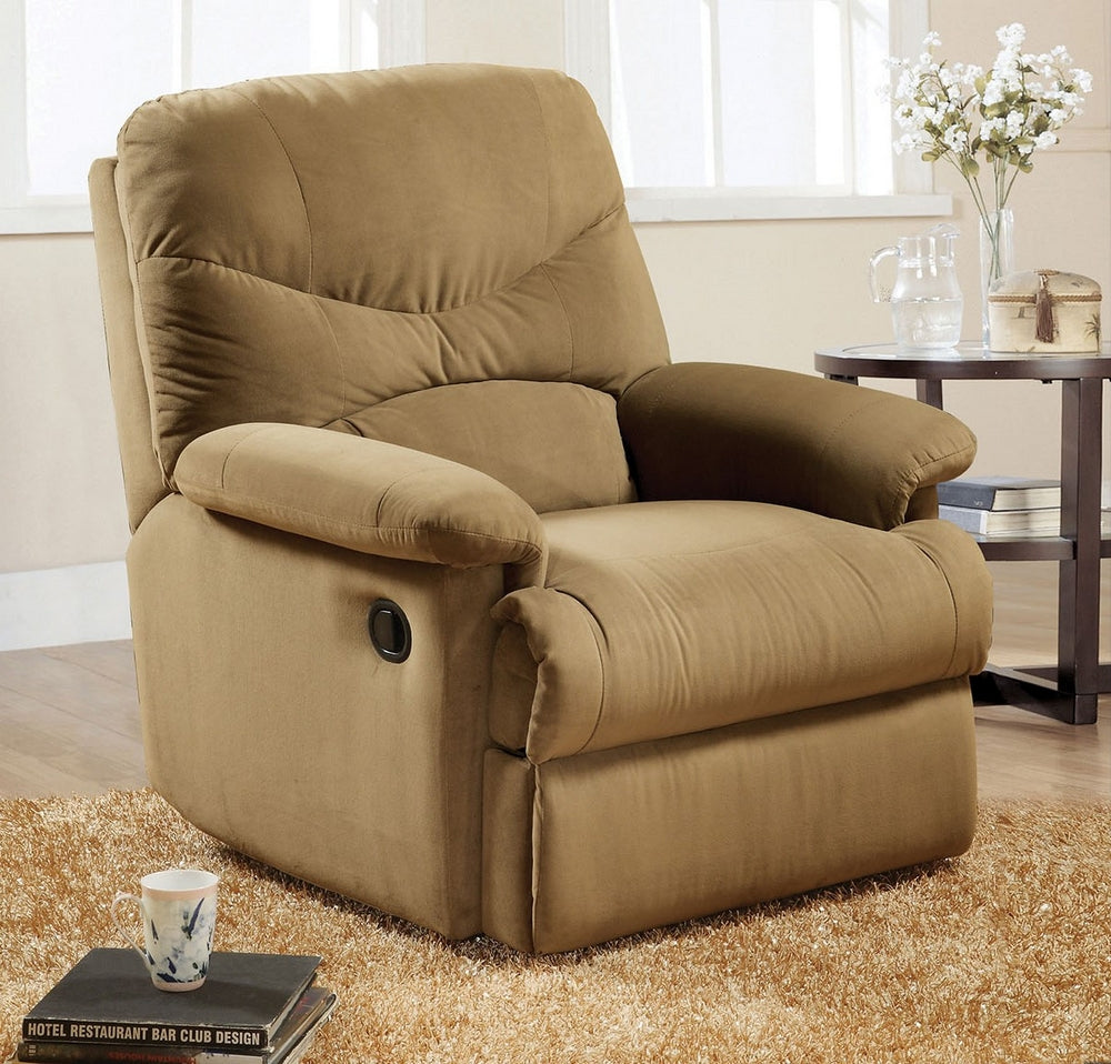 Arcadia Light Brown Microfiber Manual Glider Recliner