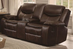 Bastrop Brown Manual Glider Recliner Loveseat w/Console