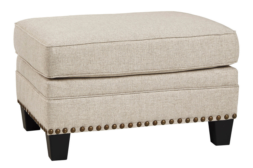 Claredon Contemporary Linen Fabric Ottoman