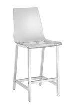 Leifr 2 Chrome Counter Height Stools with Clear Acrylic Seat