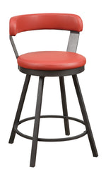 Appert 2 Red Vinyl/Dark Gray Counter Height Chairs