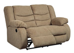 Tulen Mocha Chenille Manual Recliner Loveseat