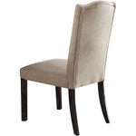 Gerardo 2 Beige/Weathered Espresso Fabric/Wood Side Chairs