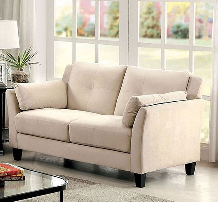 Ysabel Beige Flannelette Fabric Loveseat