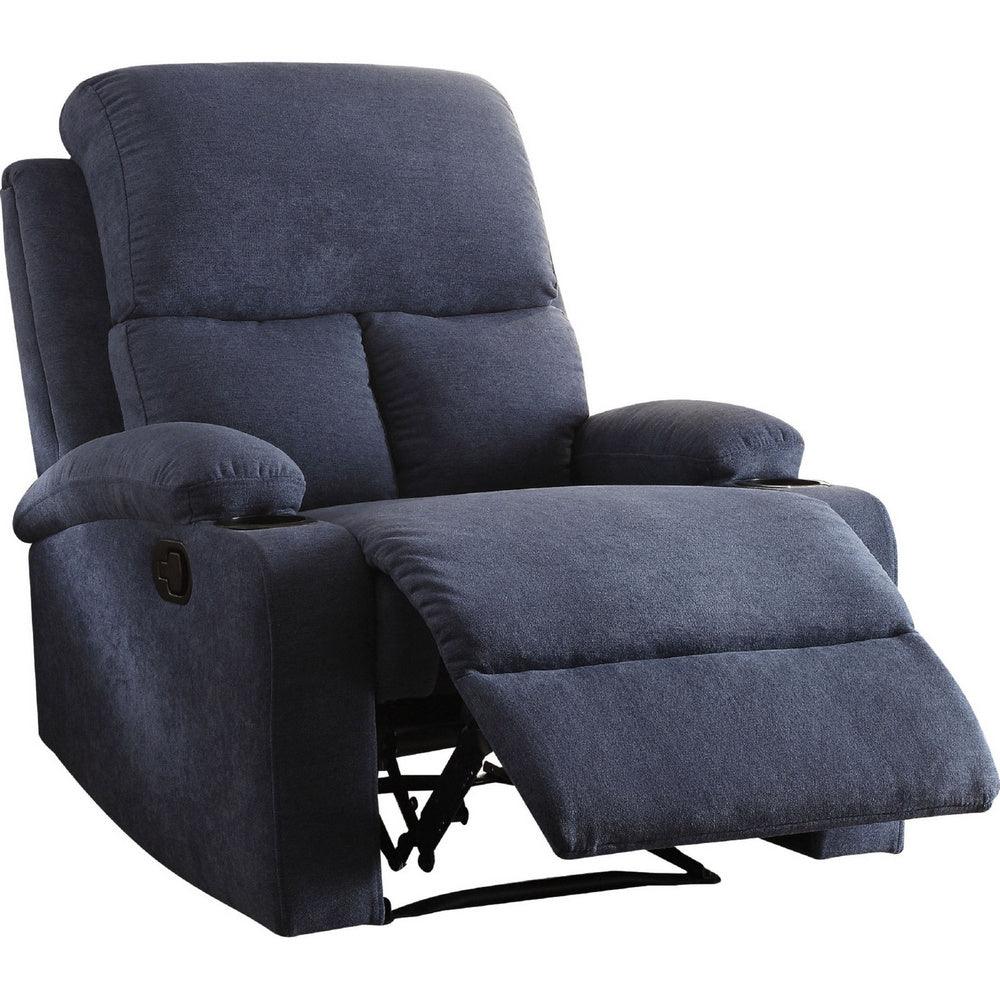 Rosia Blue Linen Manual Recliner