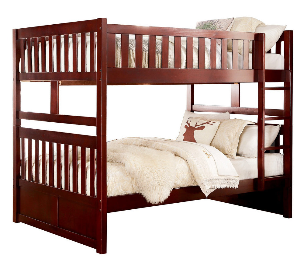 Rowe Dark Cherry Wood Full Bunk Bed