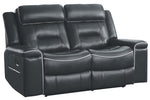 Darwan Dark Gray Manual Recliner Loveseat