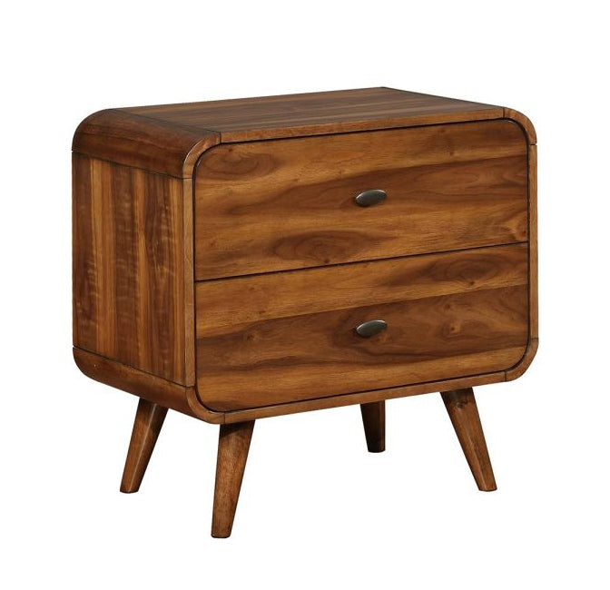 Robyn Dark Walnut Wood 2-Drawer Nightstand