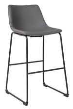 Centiar 2 Gray Faux Leather Tall Bar Stools