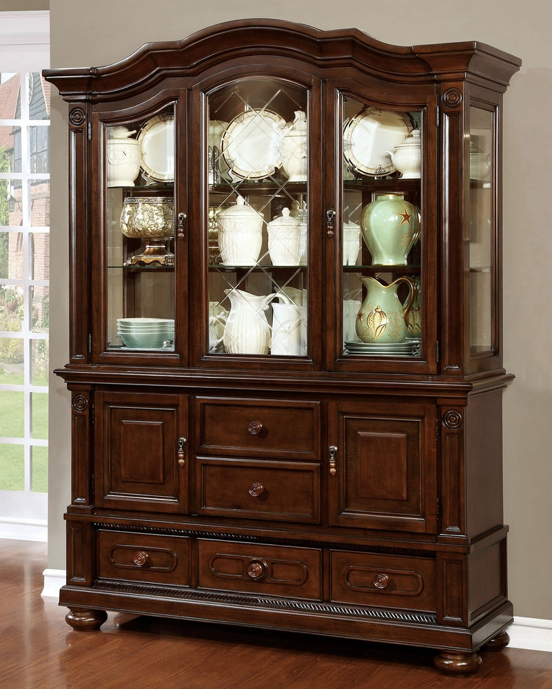 Alpena Brown Cherry Wood Hutch & Buffet