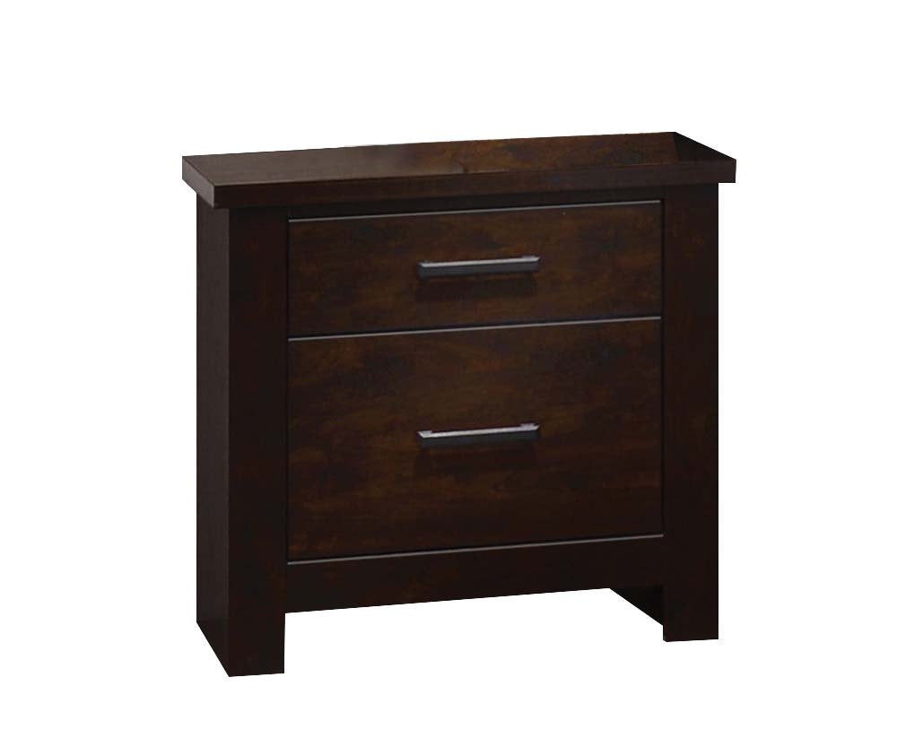 Panang Mahogany Wood 2-Drawer Nightstand