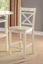 Tartys 2 Cream Wood Counter Height Chairs with Cross Back