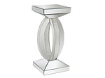 Arely Clear Mirror End Table with Rhinestones