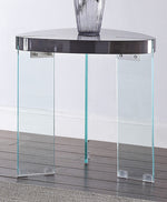 Noland Gray High Gloss Wood/Clear Glass End Table