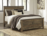 Trinell Brown Wood Queen Panel Bed