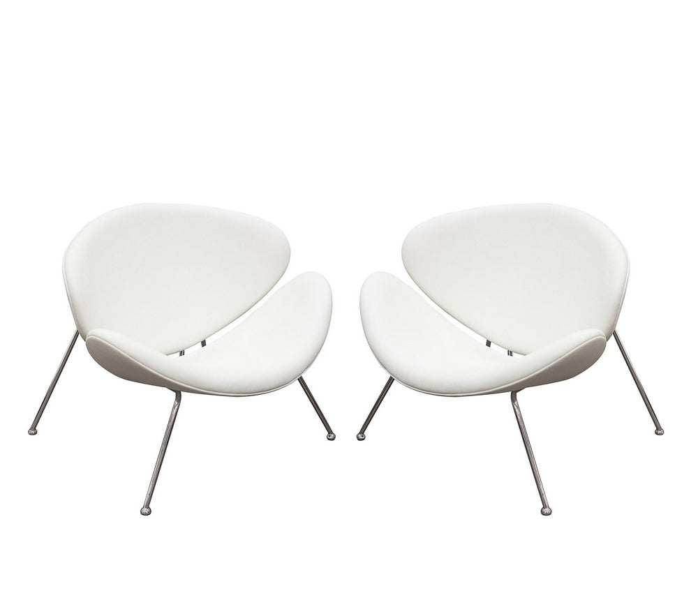 Roxy 2 White Leatherette/Chrome Side Chairs