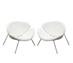 Roxy 2 White Leatherette/Chrome Side Chairs