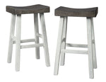 Glosco 2 Two-Tone Wood Tall Stools